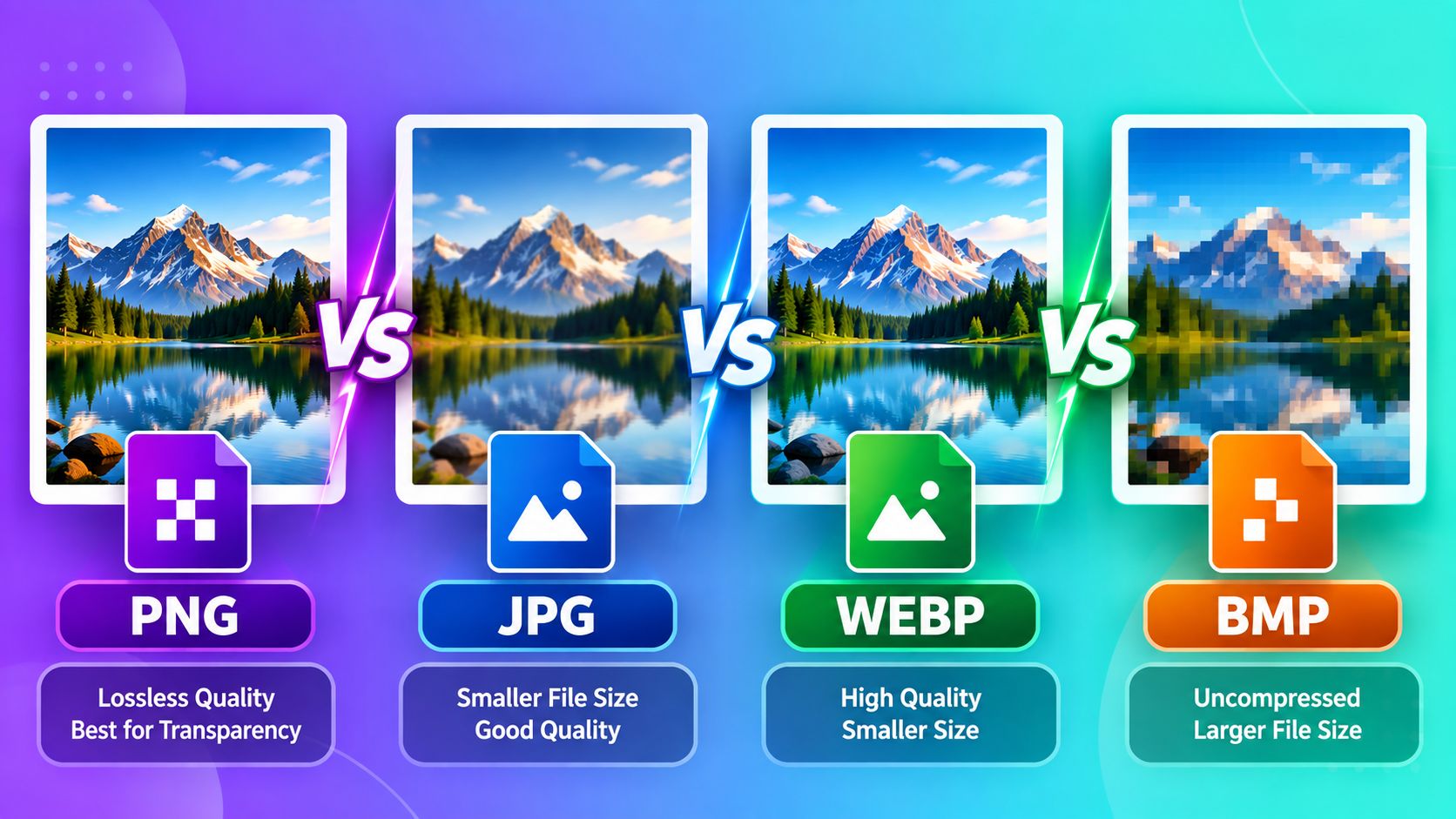 PNG vs JPG vs WEBP vs BMP: Which Should You Use?